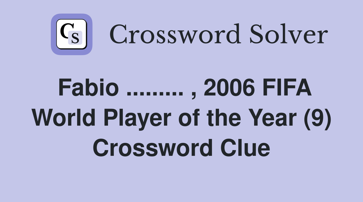 fifa player of the century award crossword clue